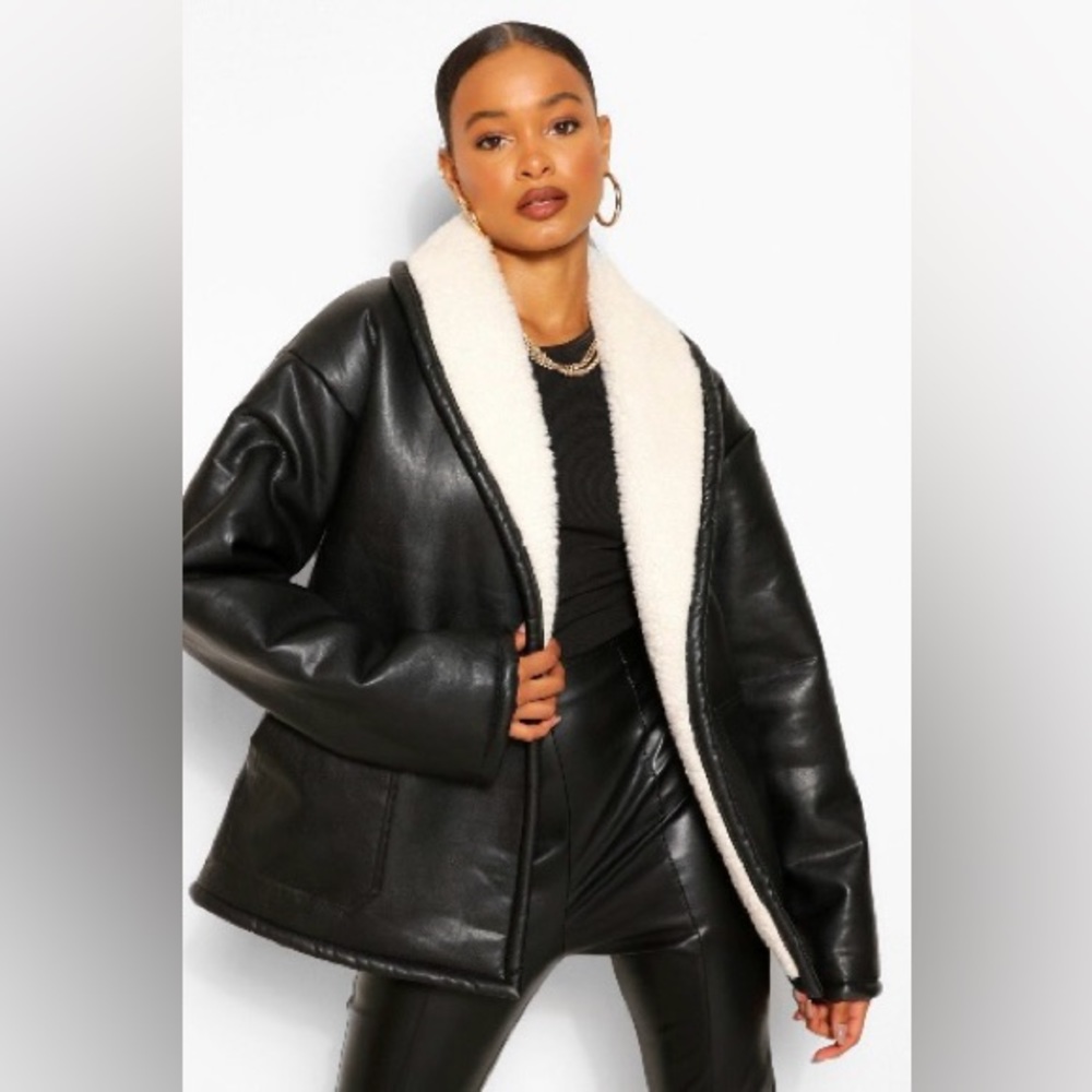 Faux Leather Jacket from Boohoo